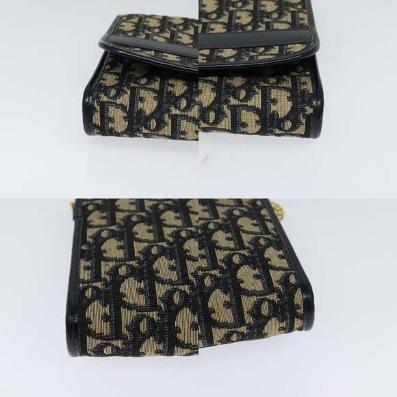 DIOR Trotter Canvas Chain Shoulder Bag Navy Gold - Picture 10 of 12